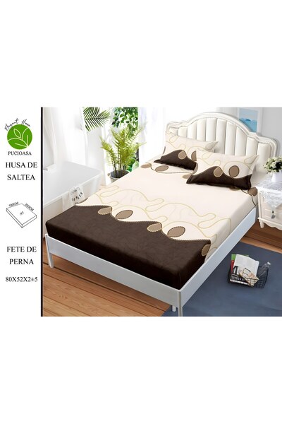 naniland.ro Husă de Pat Finet 2 Persoane 3 Piese cu Elastic 180x200 cm, Model...