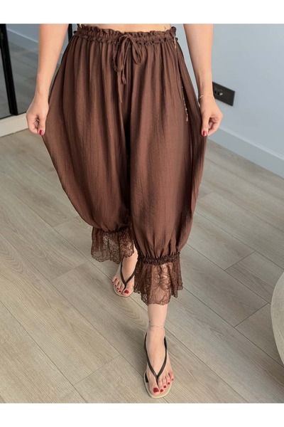 ROUPAS COLLECTİON Dantel Detay Şalvar Pantolon