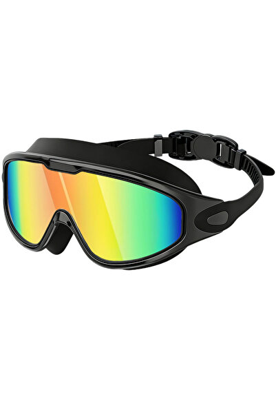 Choice1 Black Orange Swimming Goggles Wide View Swim Glasses No Leaking Anti-...