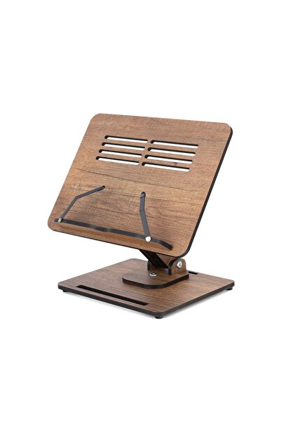 Vigo Wood Yükseklik Ayarlanabilir 360" Dönebilir Kitap Okuma Standı Erik