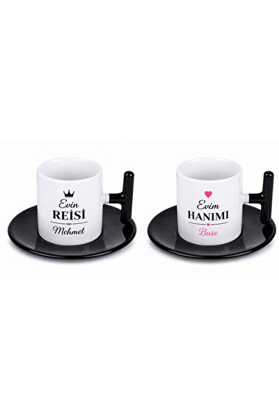 Kişiye Özel isimli Ikili Fincan Evin Hanımı Ve Evin Reisi(SATICIYA SOR KISMINDAN YAZINIZ!!!)