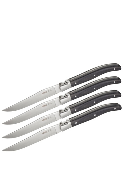 GEFU Set de 4 cutite Basco clasice pentru friptura, Gefu, Inox, 12 cm, Multic...