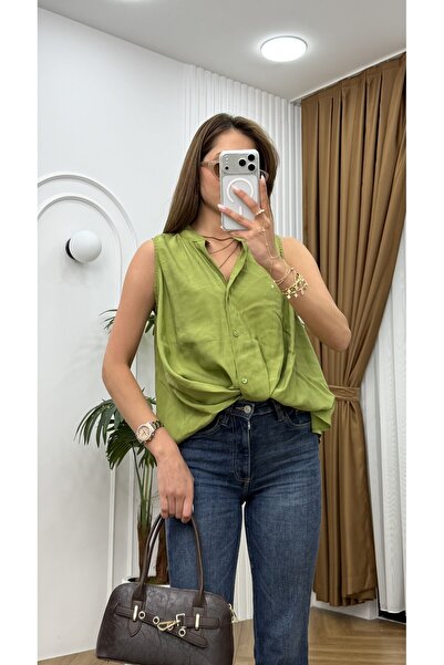 R-Style Tencel Tie-Dye Detailed Blouse