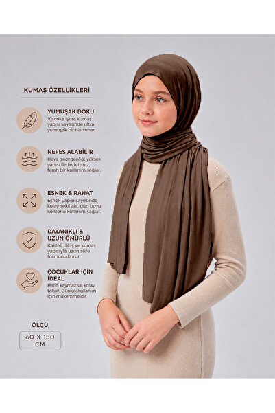 Sonbaharmoda Şal din bumbac pieptănat pentru fete, viscoză Lycra, 60x150 cm, ...