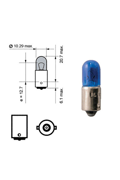 RapidAuto Set 2 becuri auto BestAutoVest 12V 4W Ba9s T8.5 , albastru, bord si...