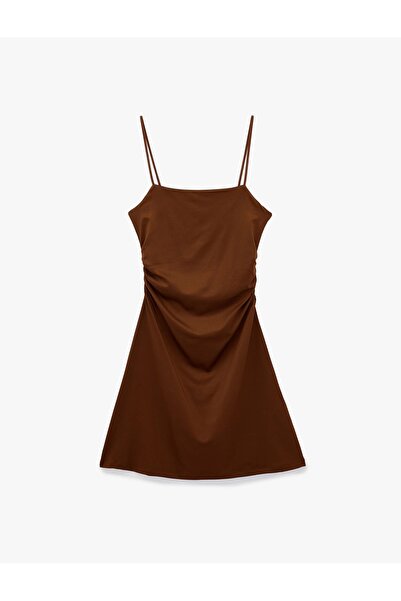 Koton Drape Detaylı İnce Askılı Mini Bodycon Elbise