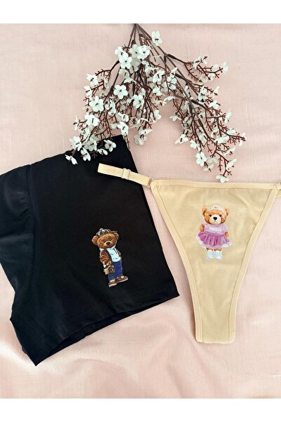 MH Moony Homewears Moja žena Teddy Bear tanga bokserice za par (ženski standa...