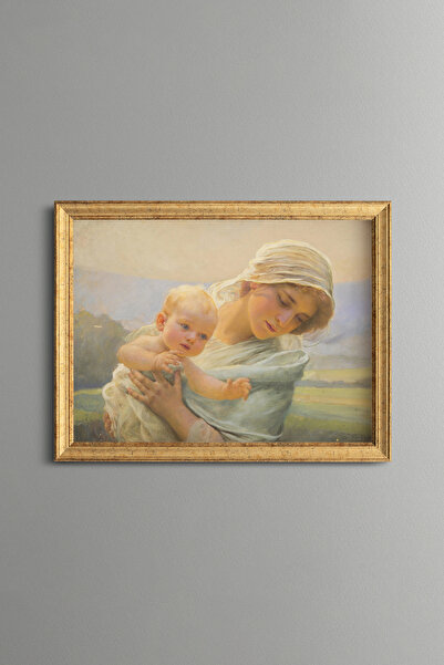 epiqart Mother with Child - Vintage Patterned Painting - Fine Model
