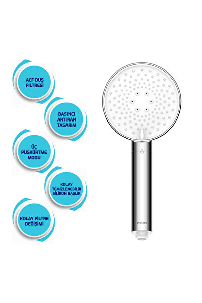 Philips Filtreli Duş Başlığı Cilt ve Saç Dostu Ash1516ch Krom