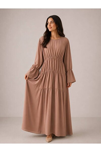 Ophelia Liya Dubai Style Abaya – Elegant Long Sleeve Maxi Dress with Matching...