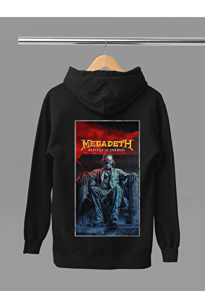 MAGORS Megadeth Printed Cotton Long Sleeve Ribbed 3-Ply Hooded Rock Sweatshirt