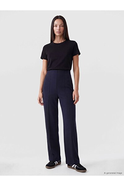 LC Waikiki Lcwaikiki Classic Navy Blue Elastic Waist Soft Touch Women's Trousers