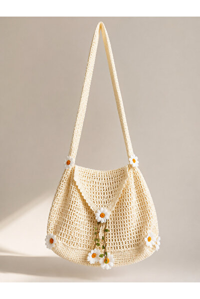 Hayalince Handmade Daisy Knitted Women's Shoulder Bag |   Bohemian Daily Summ...