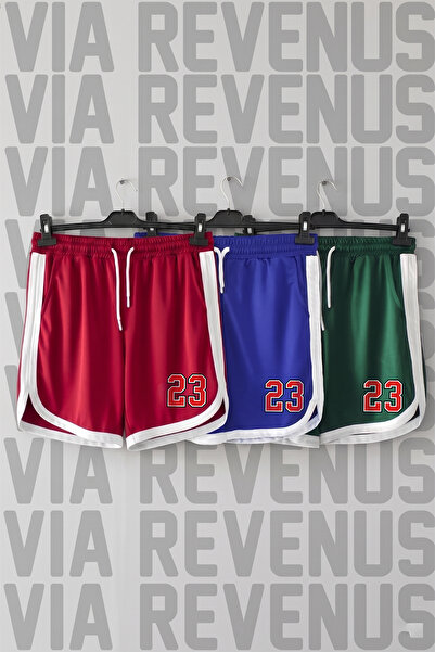 Vordevia 23 Printed Unisex Retro Varsity Daily Training Sports Shorts 3-Pack