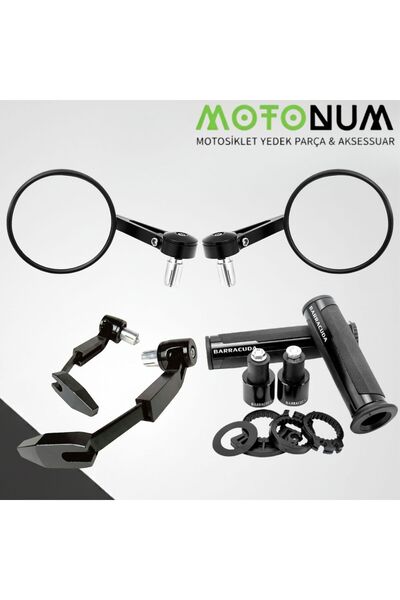 Motonum Falcon Soft 50 Modifiye Seti-Siyah-Yuvarlak Gidon Ayna-Md08887