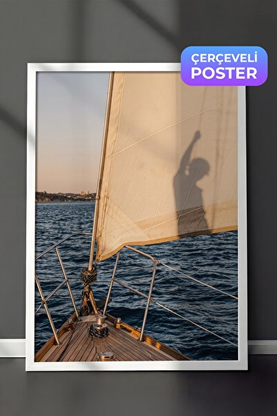 Postifull Sailing and Sea Poster, White Framed Poster, Old Money Series, No:1...