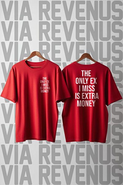 Vordevia The Only Ex I Miss Is Extra Money Printed Loose Fit 100% Cotton Men'...
