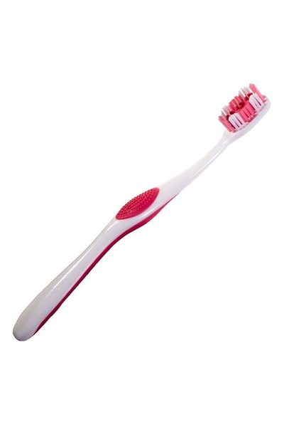Jumbo Periuță de dinți pentru adulți, duritate medie, mâner ergonomic și igie...