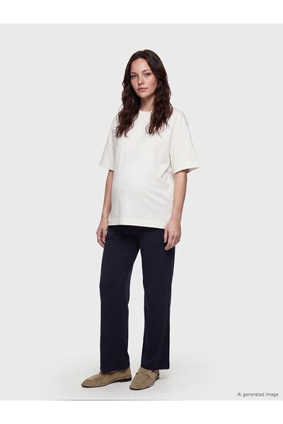 LC Waikiki Lcwaikiki Maternity Navy Blue Women's Maternity Pants with Abdomin...