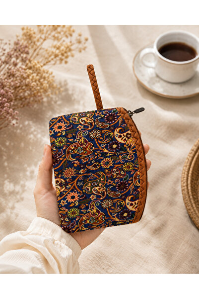 GÜL HEDİYELİK EŞYA Kilim Desenli Terme Kumaş Orta Boy El Çantası