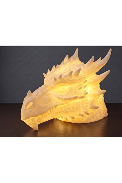 Riva Self Ejderha Kafa Tasarımlı 3D Baskı Tealight Mumluk / Dekoratif Ambiyan...