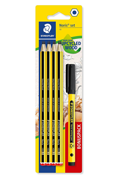 Staedtler σετ ξύλινα μολύβια με στυλό Noris 120-SBK8P2, εξάγωνα, ΗB, 9τμχ