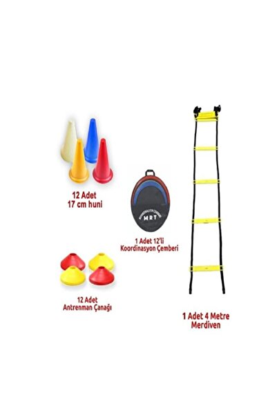 Empressco Futbol ve basketbol antrenman seti, 4 metre merdiven, huni, çanak v...