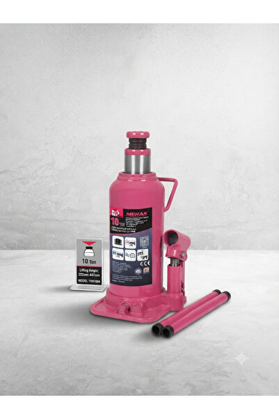 MEHAK 10 Tonluk Hidrolik Şişe Kriko - Profesyonel Kaldırma Gücü (TH91004)
