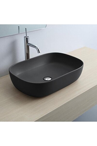 SCARABEO Glam 1804-401 Black Matt Πορσελάνινος Νιπτήρας Μπάνιου Επιτραπέζιος ...