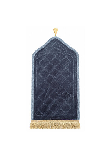 Lacoz Luxury Velvet Islamic Prayer Mat with Mihrab Design & Decorative Fringe...