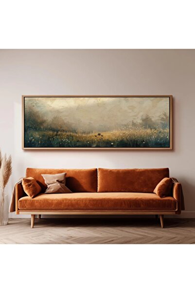 dekorodam Ahşap Çerçeveli Panoramik Oturma Odası Salon Tablosu
