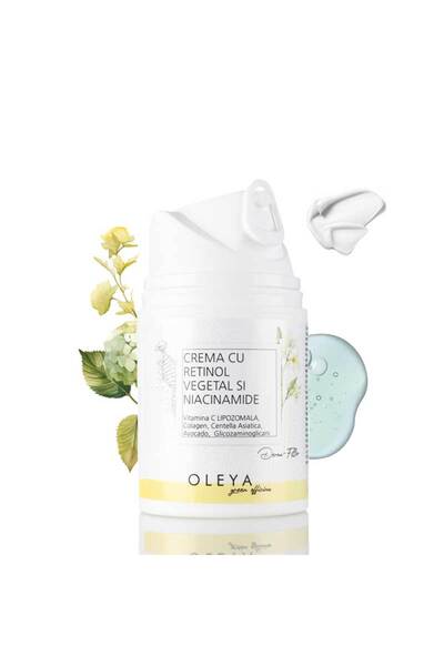 Oleya Derma Filler - Cremă cu retinol vegetal, vitamina C lipozomală și niaci...