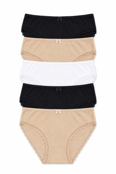 Nicoletta Women's Panties 5 Pack Lycra Cotton Camisole Mixcolor