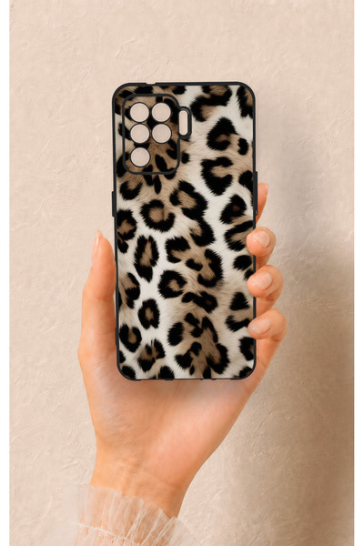 Vip Case Oppo Reno 5 Lite Uyumlu Leopar Derisi Desenli Silikon Kılıf