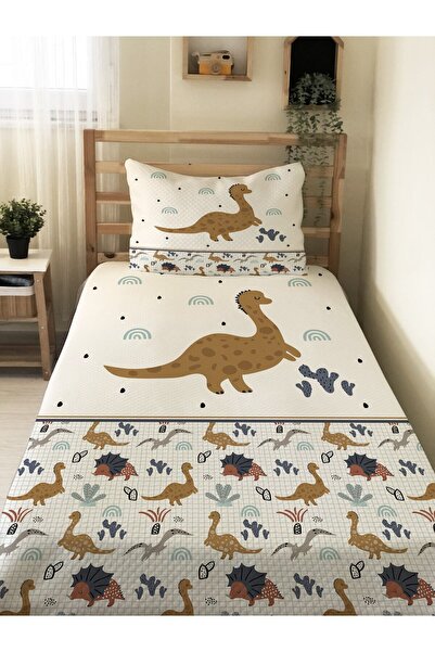 milbaygrup Dinosaur Patterned Baby and Child Printed Single Pique Set 160 X 2...