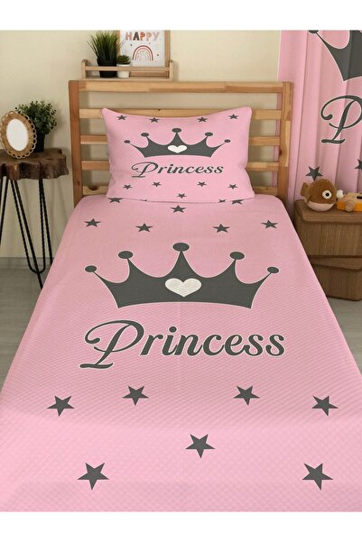 milbaygrup طقم بيكيه فردي مطبوع عليه نمط Princess Crown للأطفال والرضع مقاس 1...