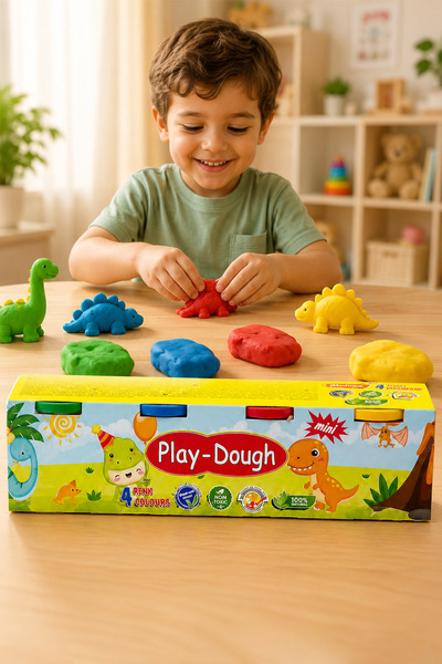 HEROES DOUGH 4'lü Şekillendirici Kapaklı Mini Oyun Hamuru - Eğitici ve Öğreti...