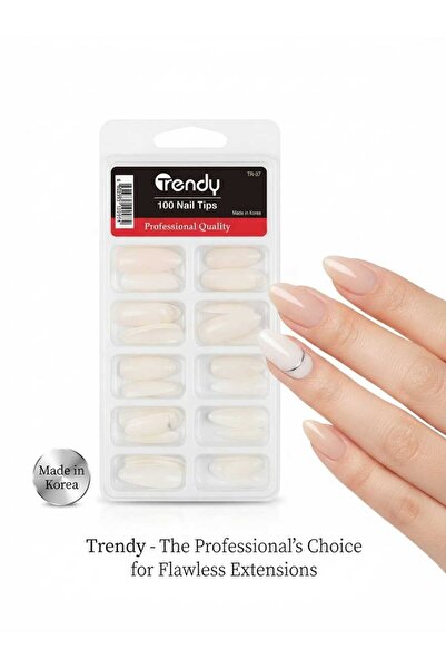 TRENDY Tr-37 Korean Trendy Nails, 100 Pieces, White Color