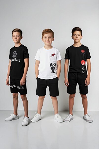han elegant 3-Piece Premium Capri T-Shirt Boys' Set