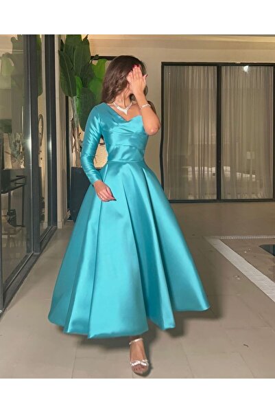 SKY dresses Turquoise Off-Shoulder Dress