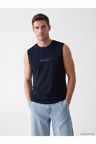LC Waikiki Peak New Season Crew Neck Printed Men's Sleeveless T-Shirt