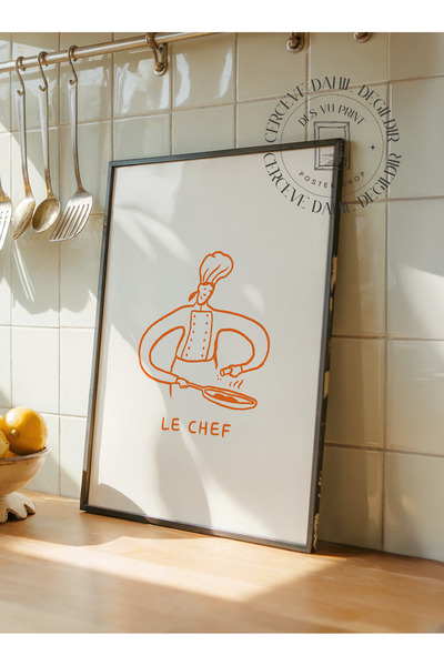 DES VU PRINT Le Chef Posteri, Mutfak Şef Temalı Çerçevesiz Poster