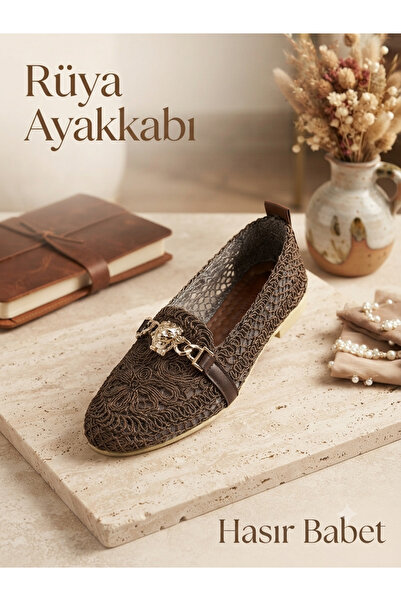 Rüya Ayakkabı The Summer Must-Have Straw Ballerinas (Brown)