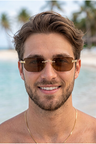 MONAL EYEWEAR Frameless Safi Mineral Glass Sunglasses Feather Lightness Uv400...