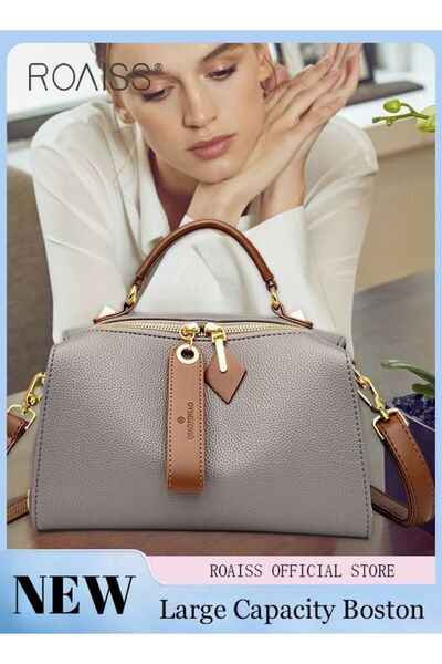 ROAISS Women Stylish Handbag with Top Handle, Large Capacity Shoulder Bag wit...