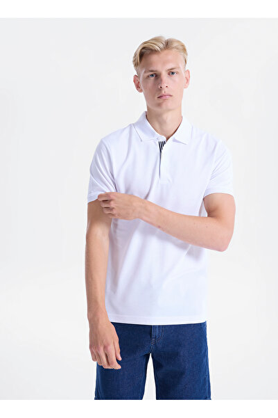 Lee Beyaz Erkek Regular Fit Polo T-Shirt