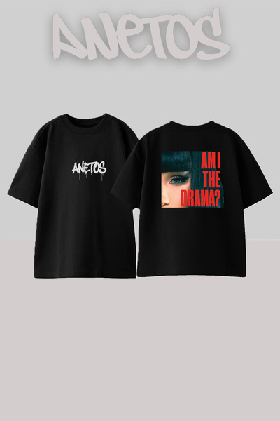 Anetos Coi Leray Design Printed Unisex Oversize Black Tshirt
