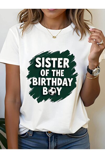 23 nisan Women's Retro Party T-Shirt - Sister of Birthday with Soccer Print &...