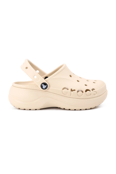 Crocs Baya Platform Clog 208186-11S Women's Slippers Beige Juststep