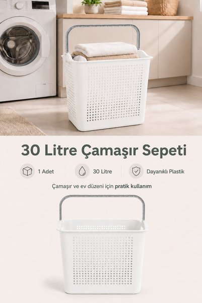 Poomy Çok Amaçlı Çamaşır Sepeti Kirli Sepeti Taşınabilir Banyo Düzenleyici Ku...